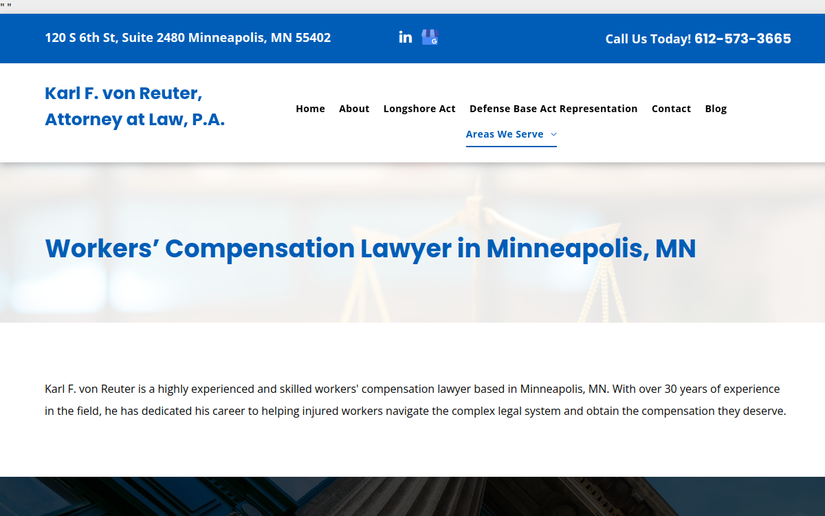 Karl von Reuter - Attorney at Law website screenshot