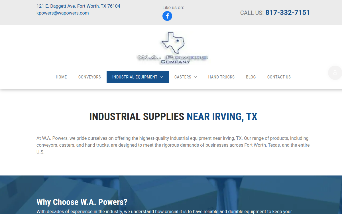 W.A. Powers Co., Inc. website screenshot