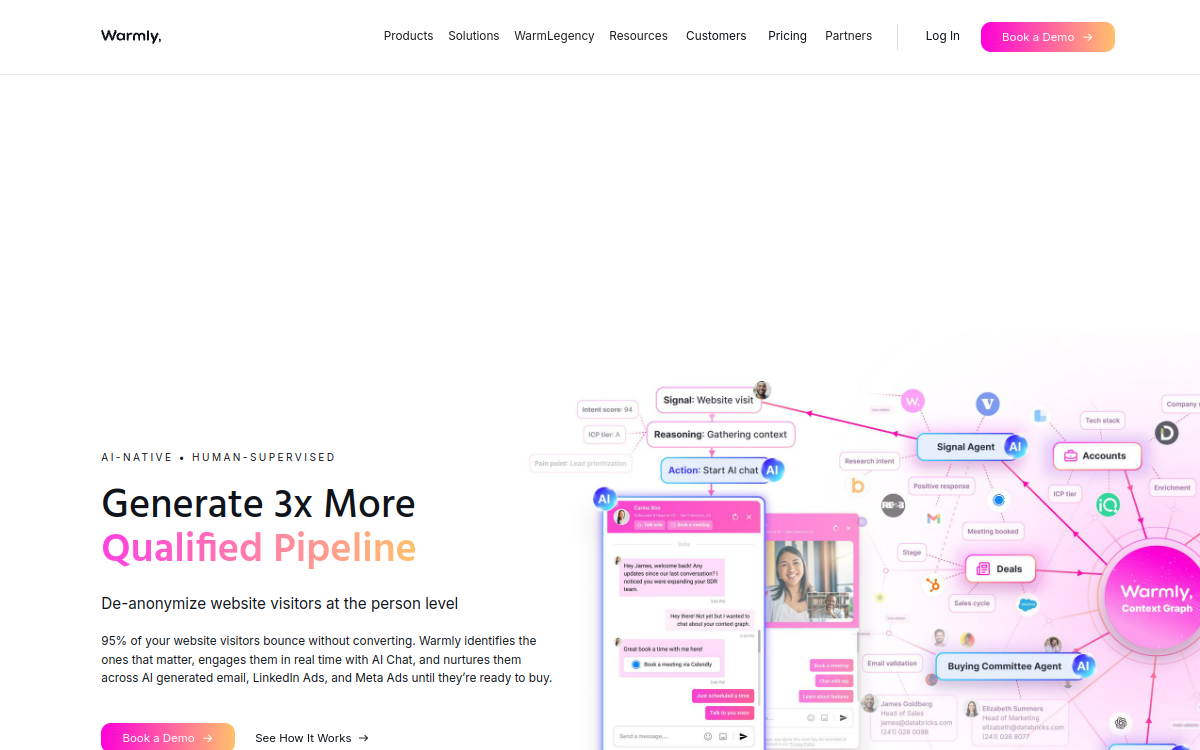 Warmly website preview