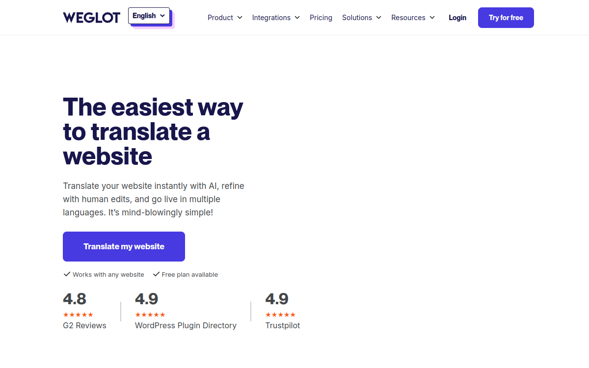 Weglot website preview