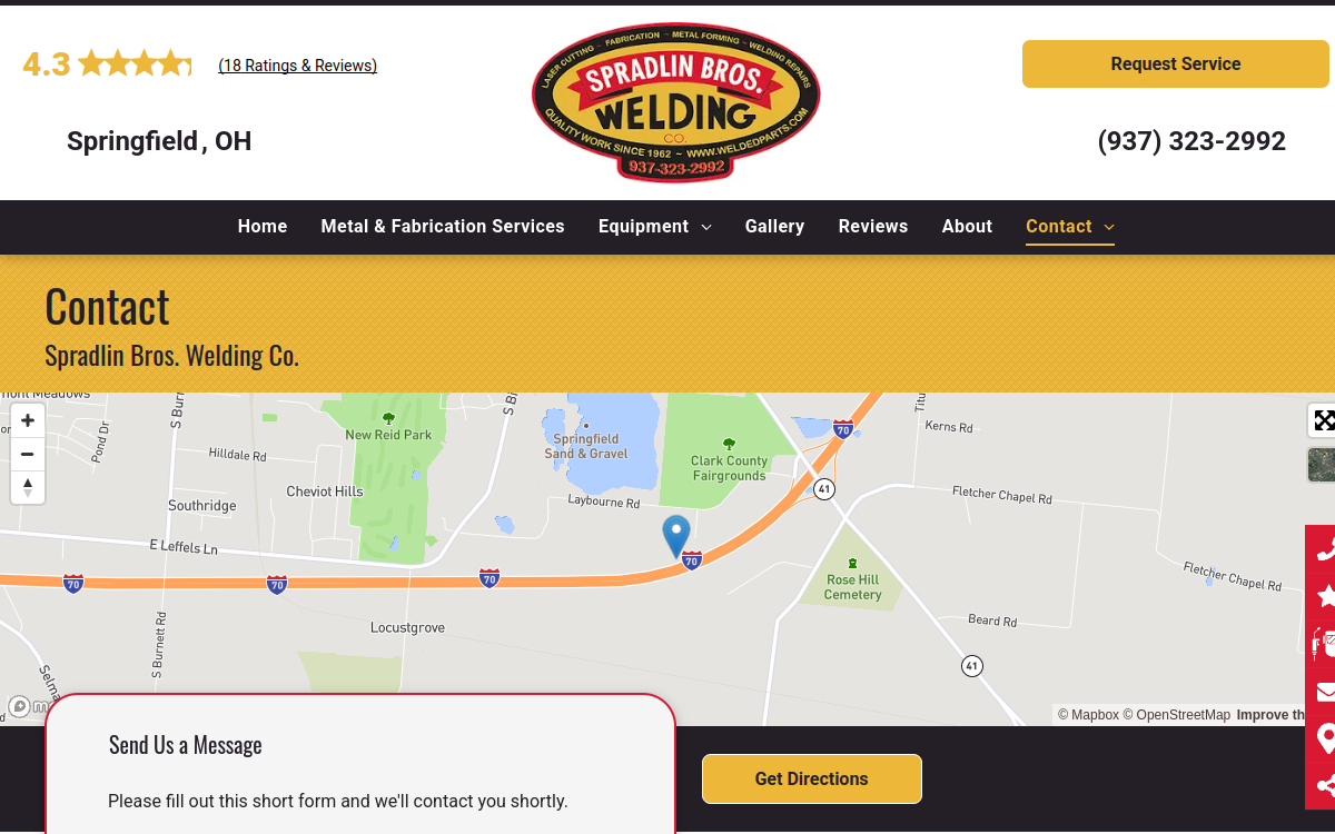 Spradlin Bros Welding Co website screenshot