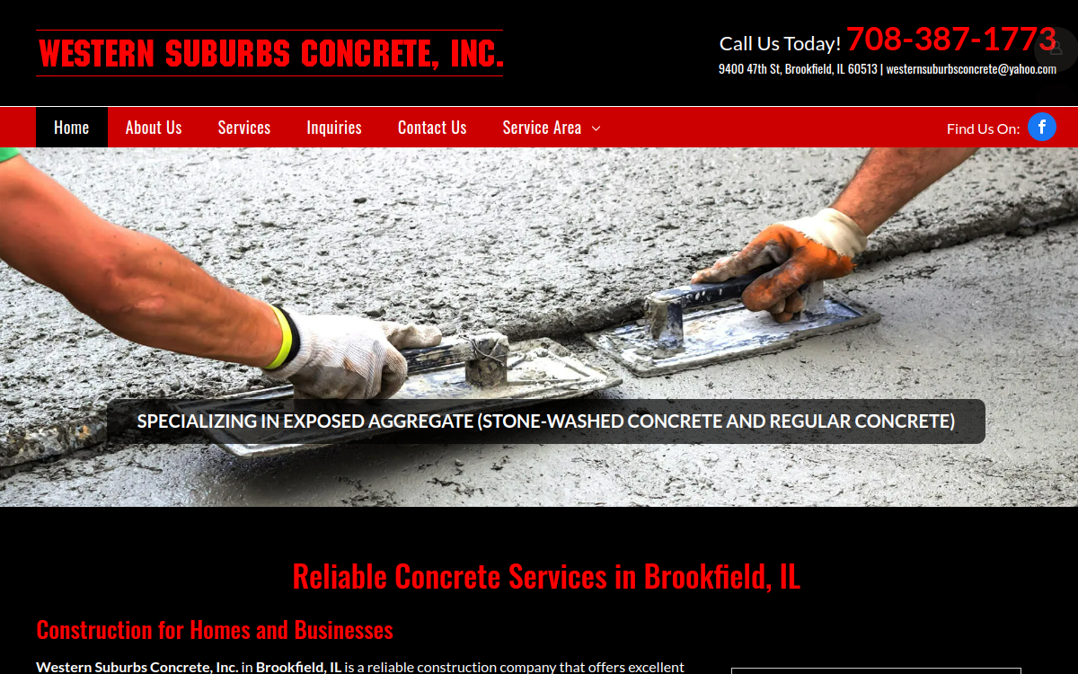 Western Suburbs Concrete Inc website screenshot