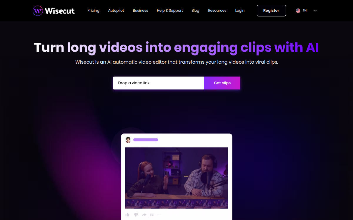 Wisecut website preview