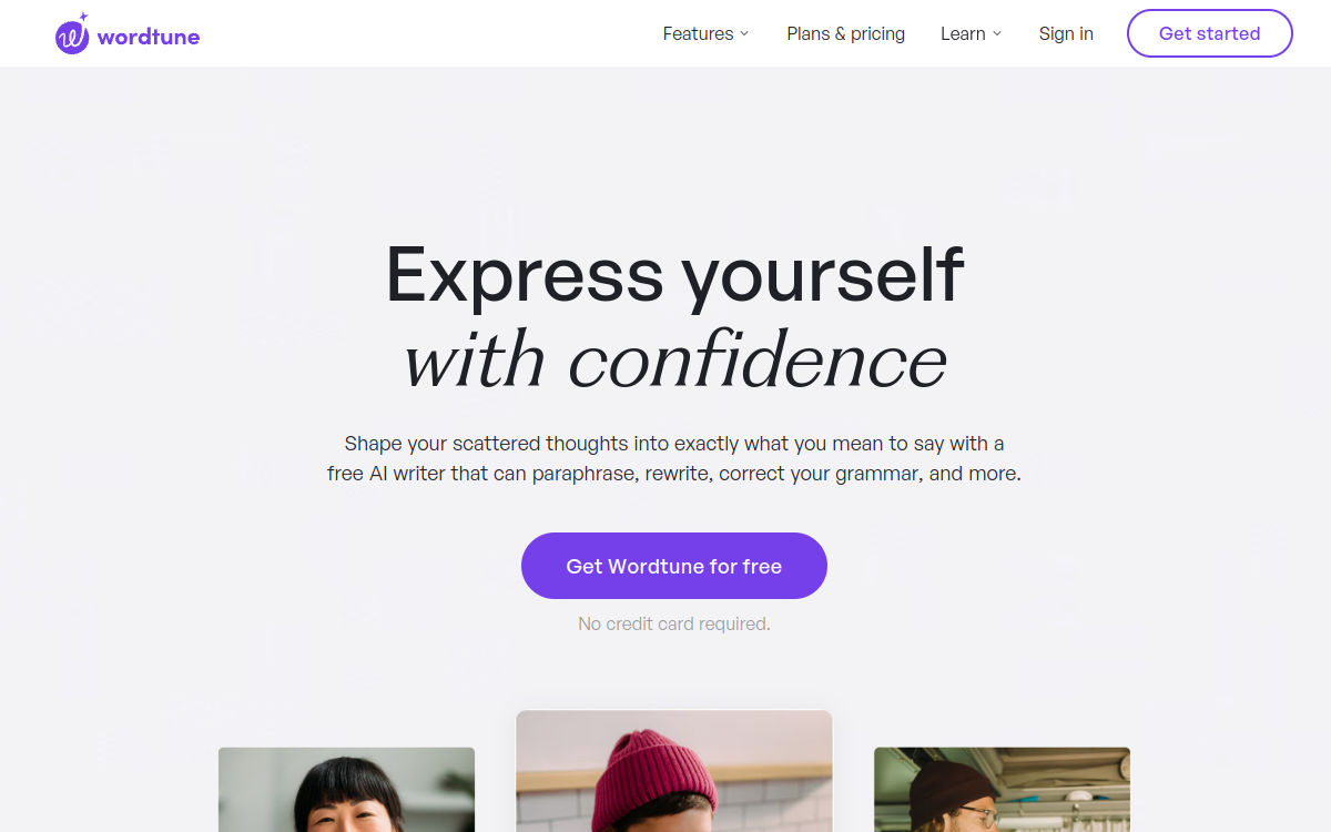 Wordtune website preview