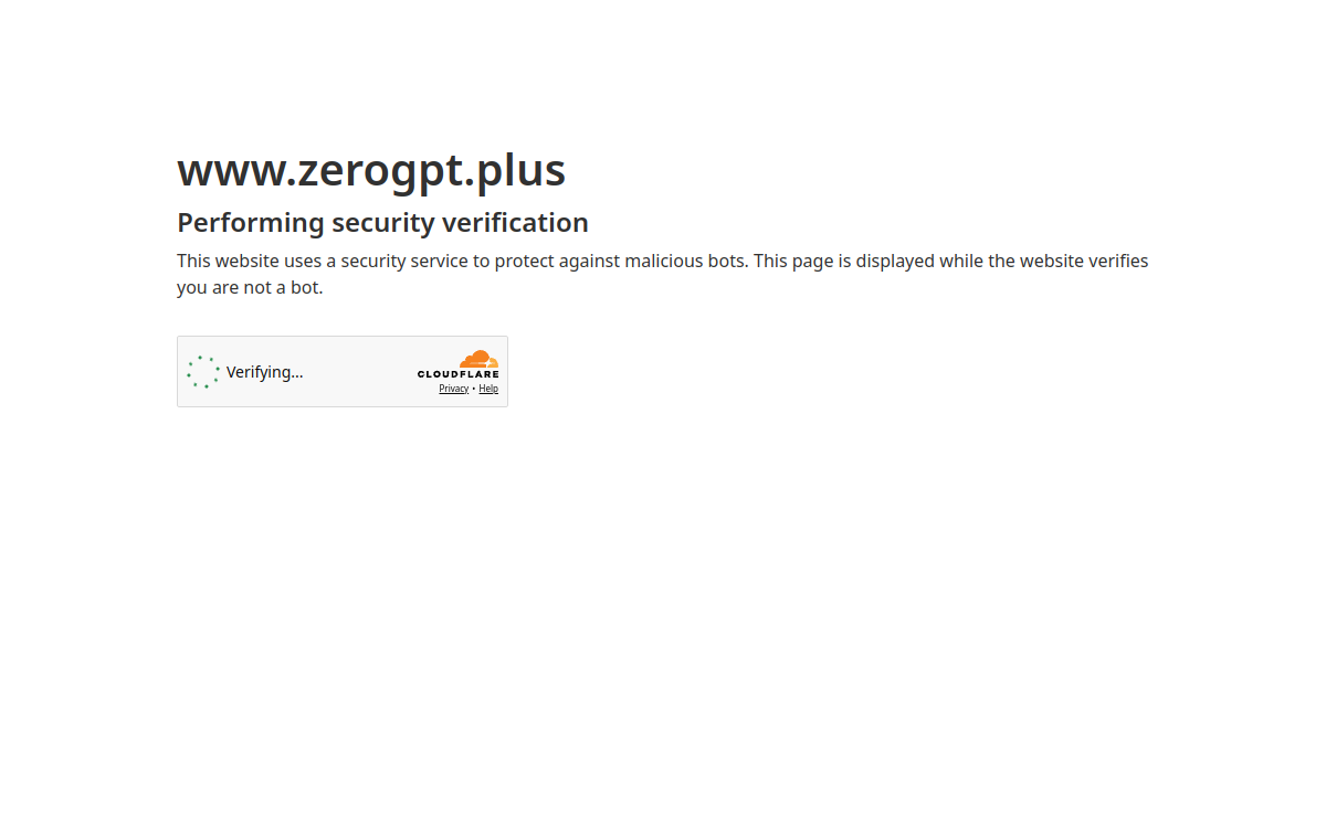 Capture du site ZeroGPT Plus