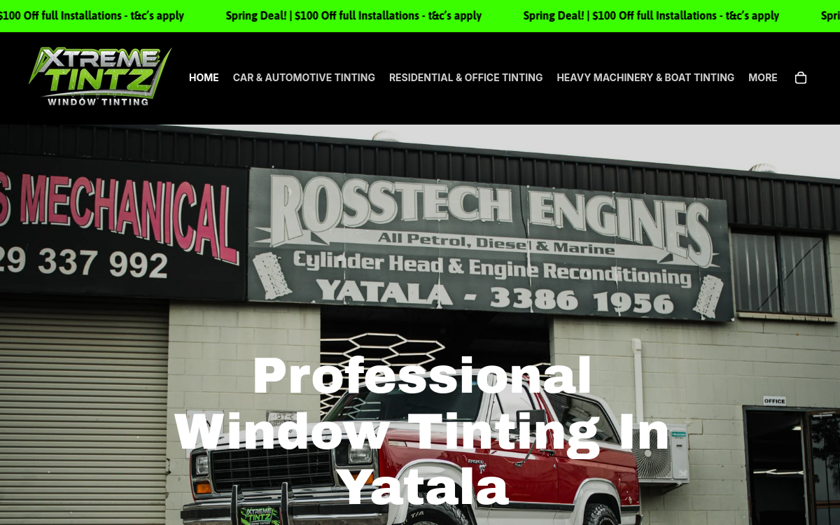 Xtreme Tintz website screenshot