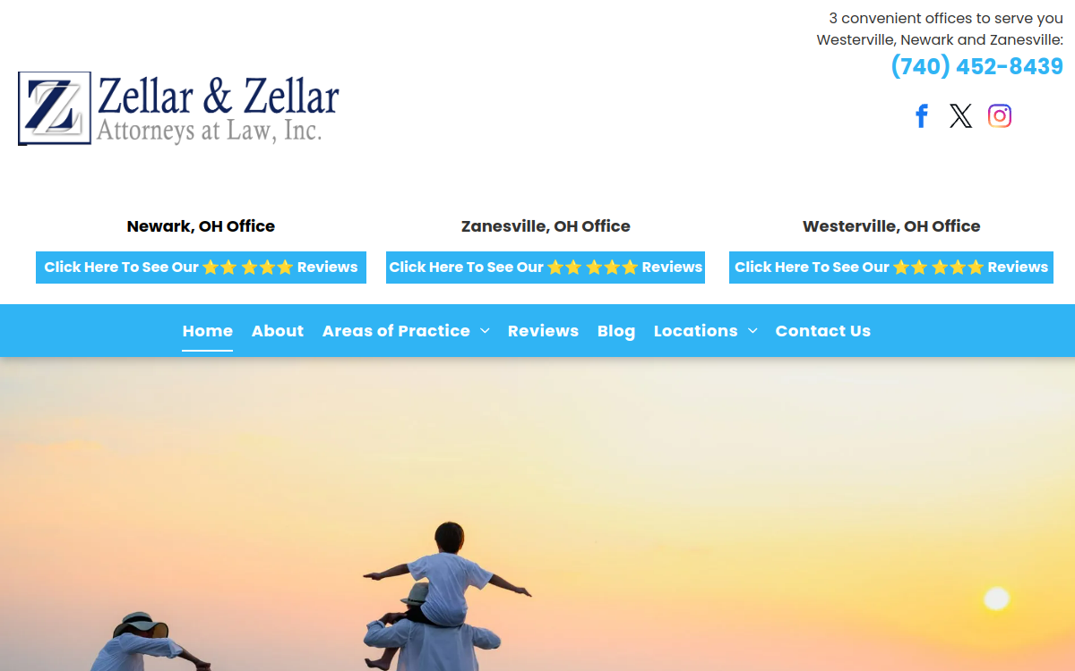 Zellar & Zellar Attorneys at Law, Inc. website screenshot