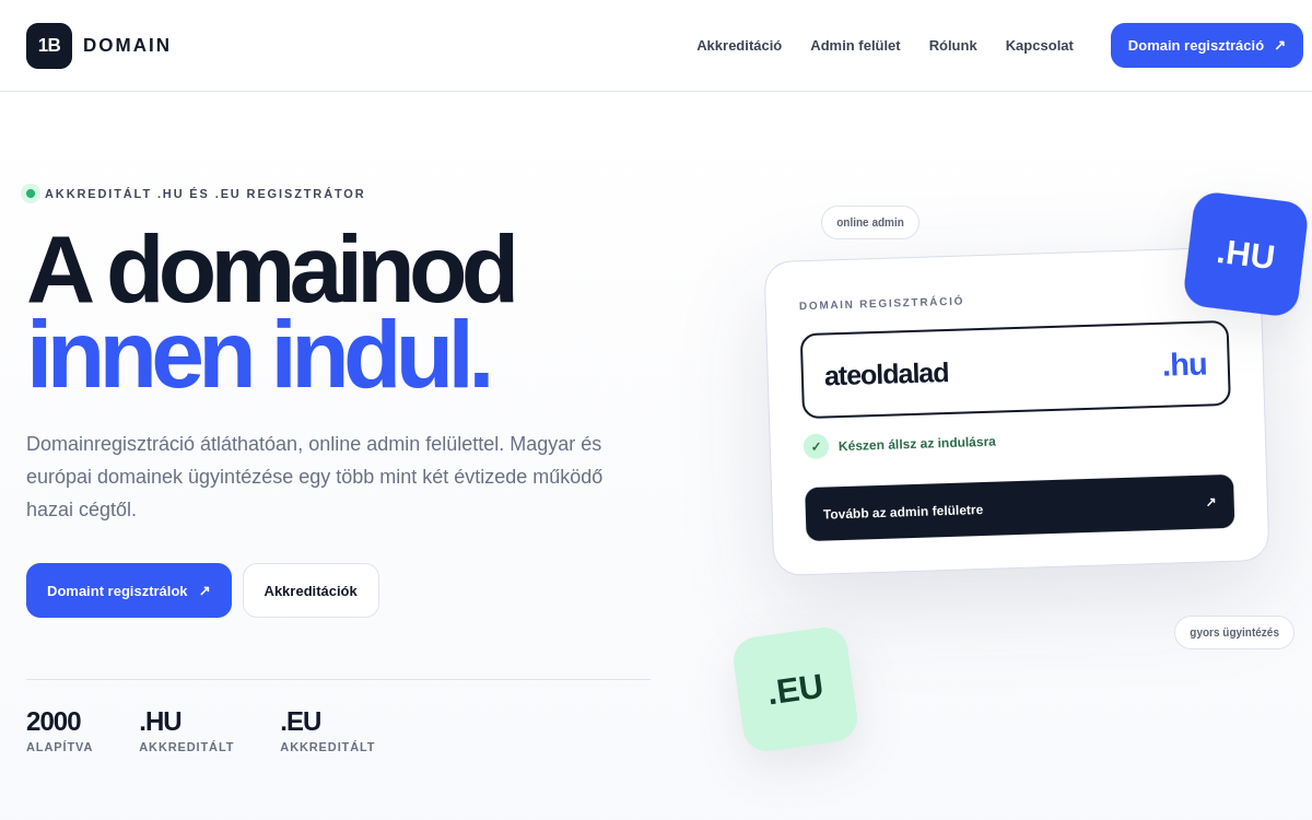 1B Domain – 1bdomain.hu valódi kezdőlap