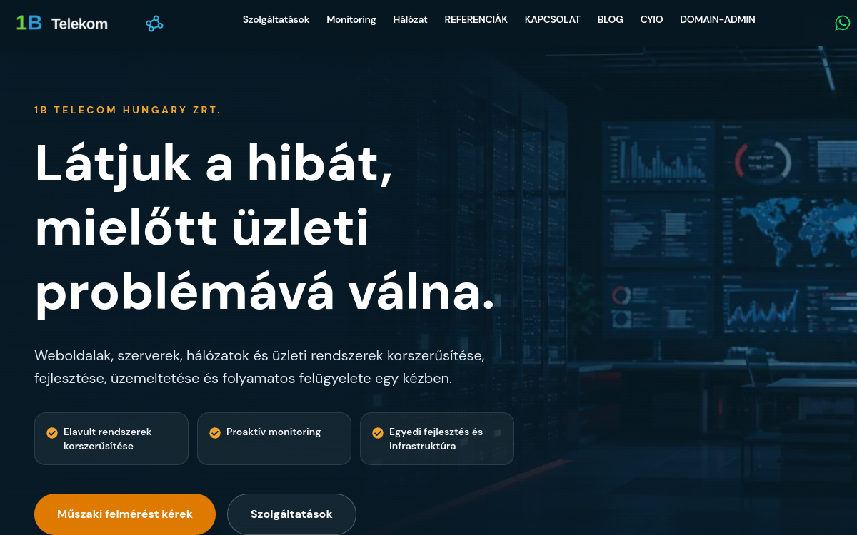 1B Telecom – 1b.hu valódi kezdőlap