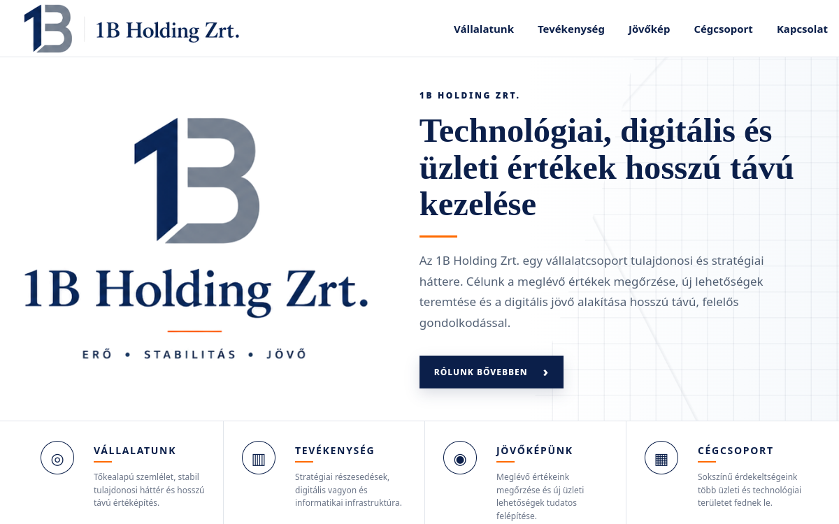 1B Holding – 1bholding.hu valódi kezdőlap