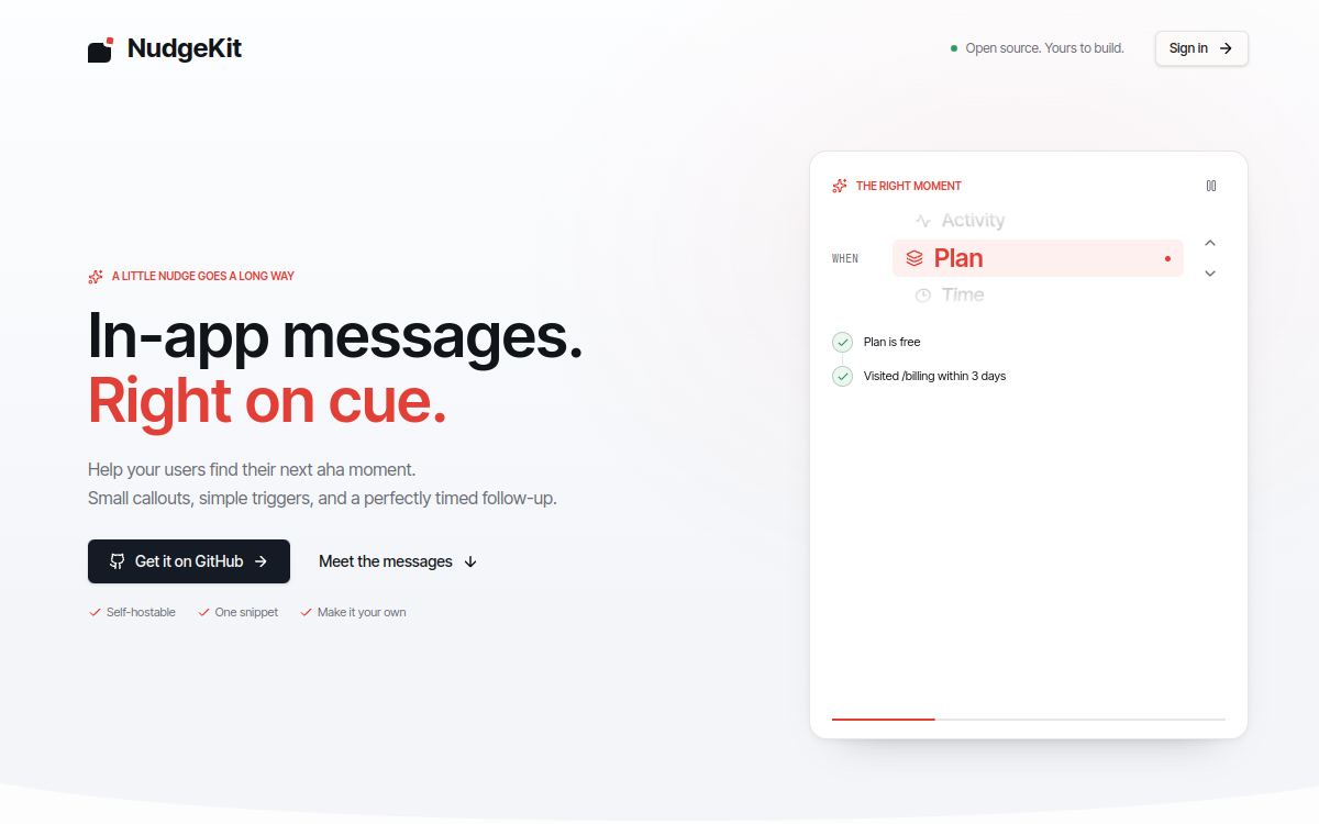 NudgeKit homepage screengrab