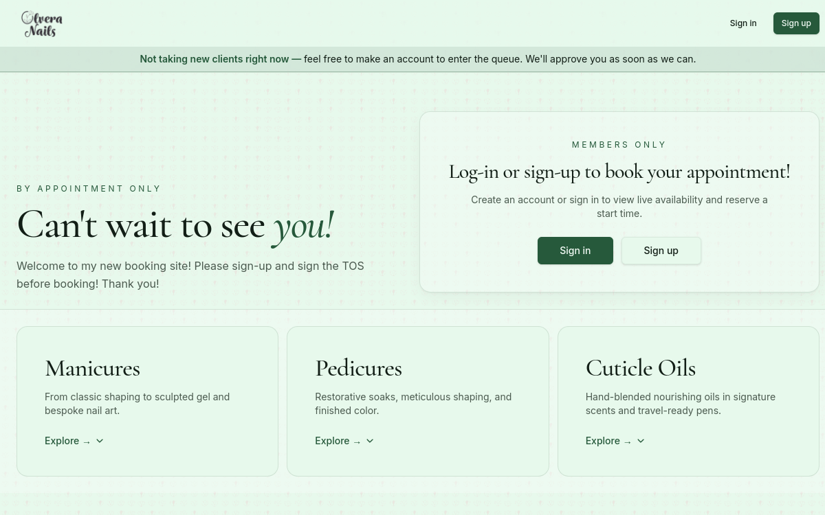 Olvera Nails and Beauty website preview