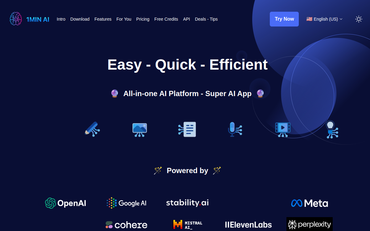 1min.AI website screenshot