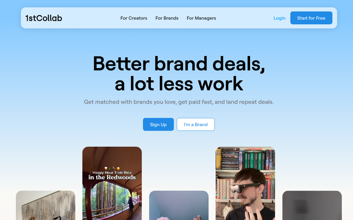 1stCollab website screenshot