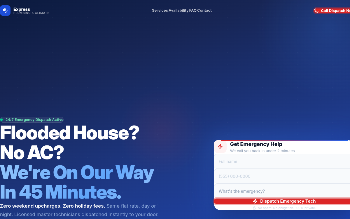 Express Plumbing & Climate — live site preview
