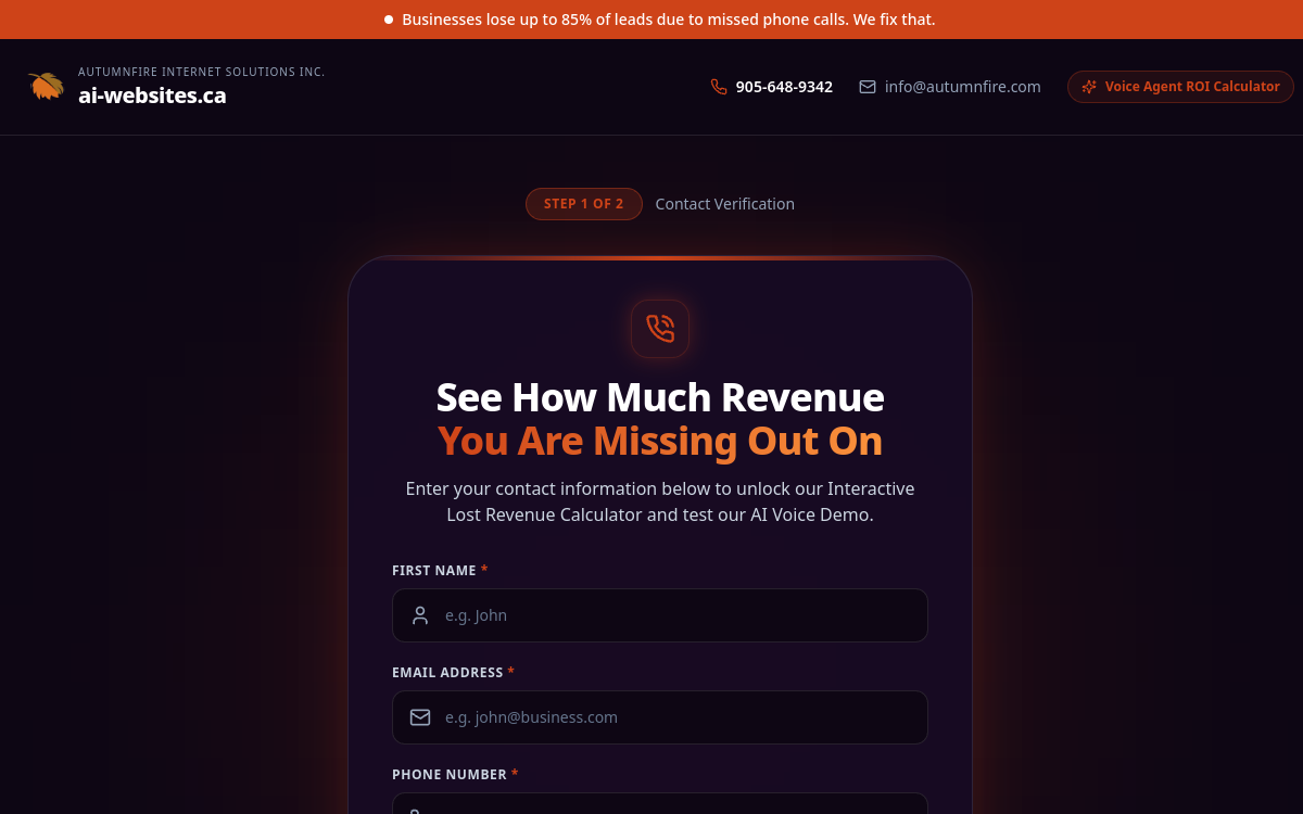 AI Voice Agents website preview