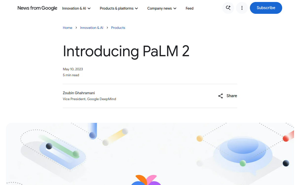 Google的下一代大语言模型，超过3400亿参数 网站预览