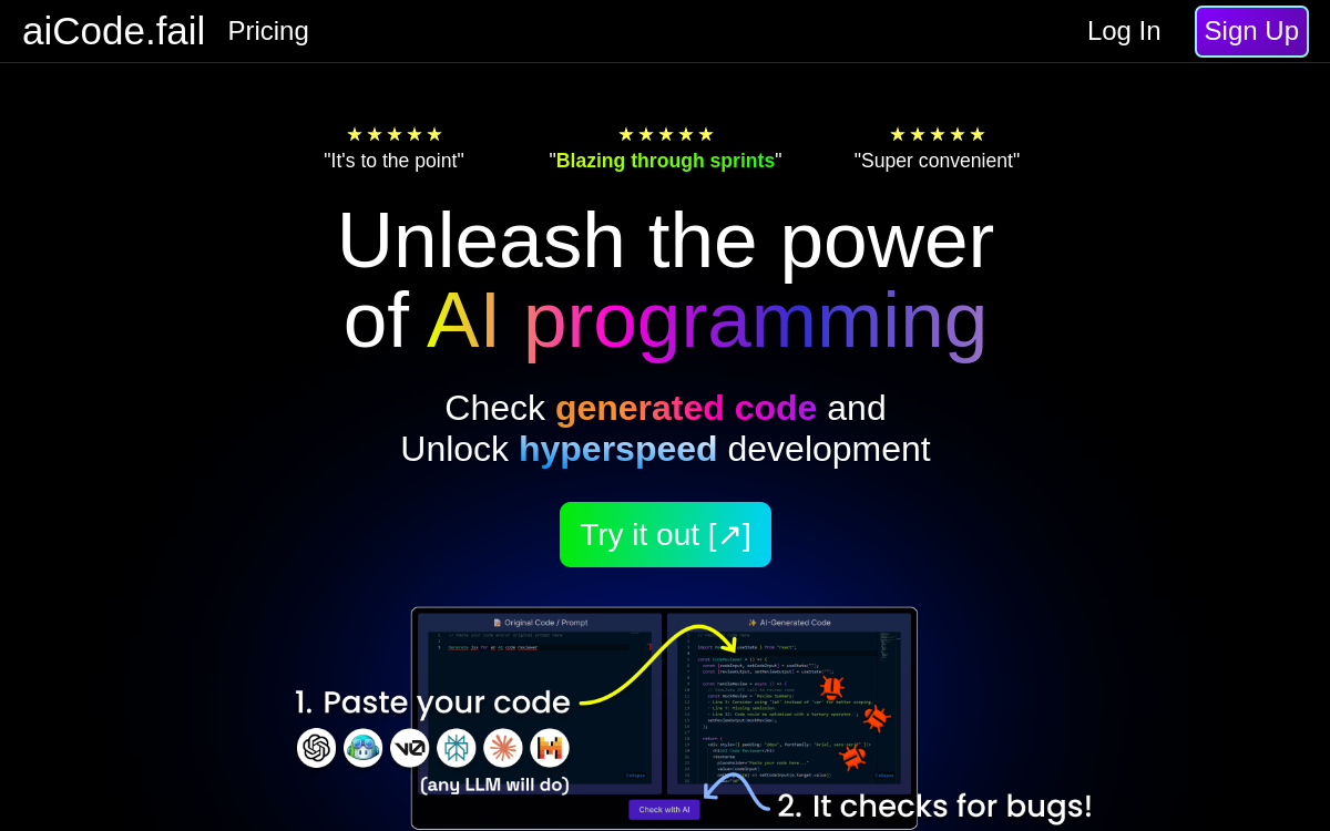 aiCode.fail website screenshot
