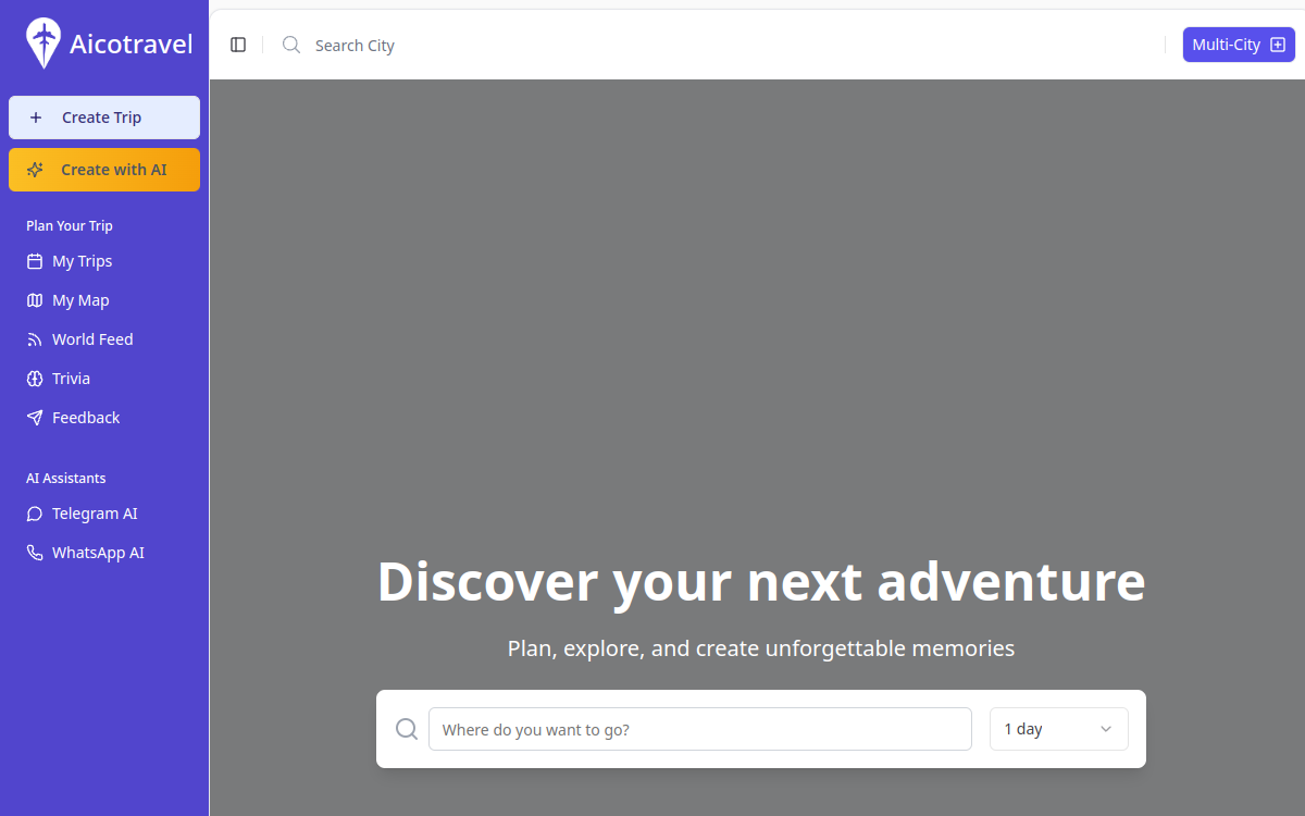 Aicotravel website screenshot