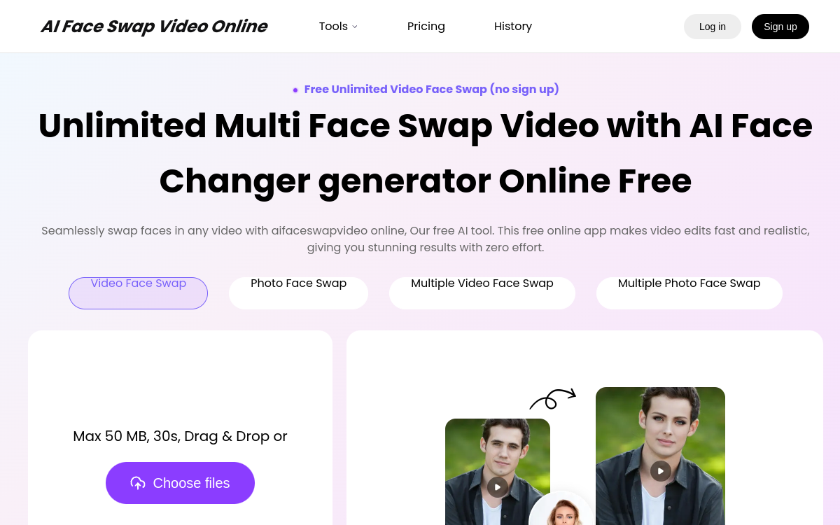AI Face Swap Video website screenshot