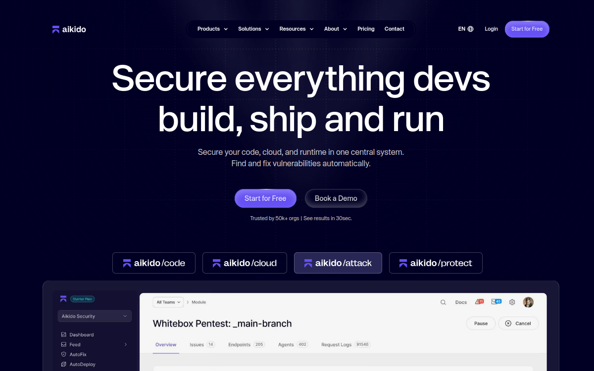 Aikido Security website screenshot
