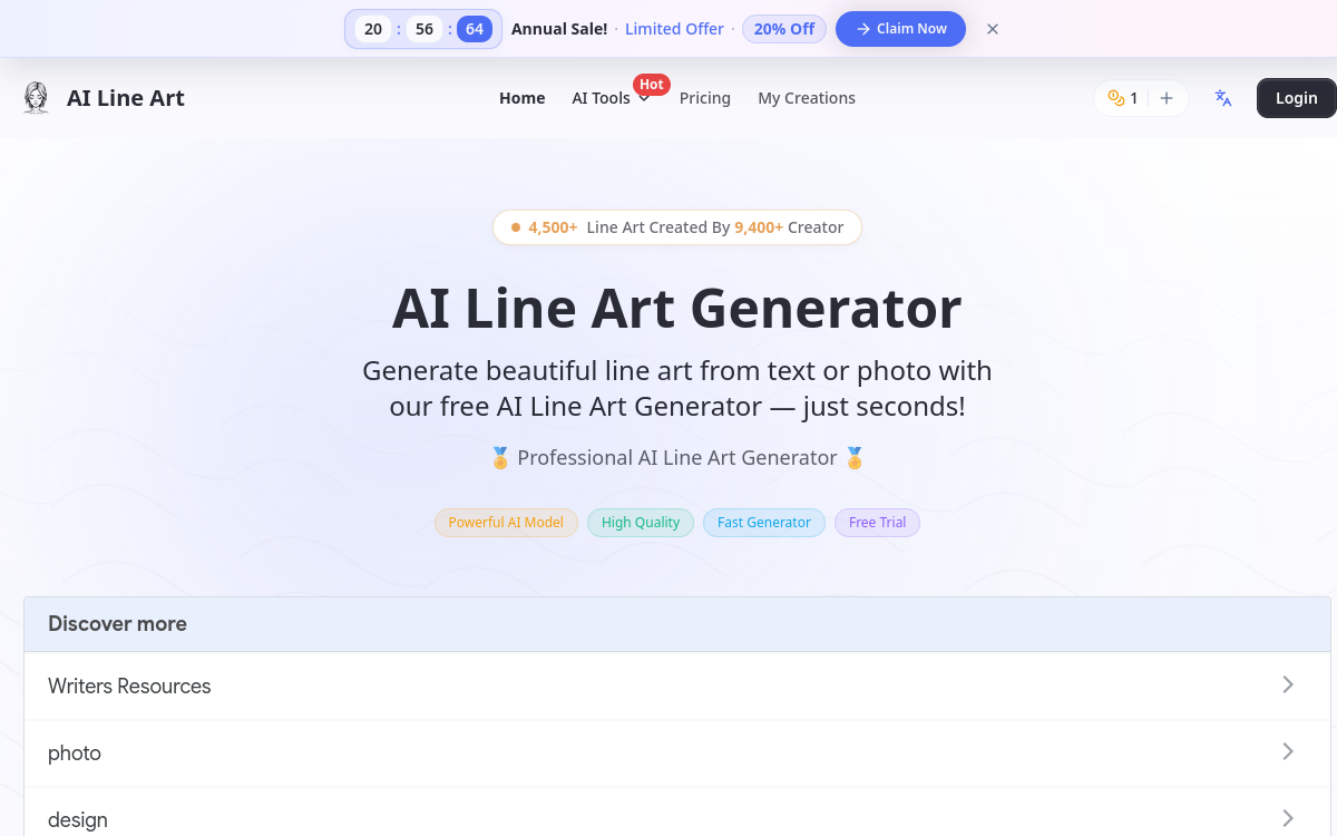 AI Line Art website screenshot