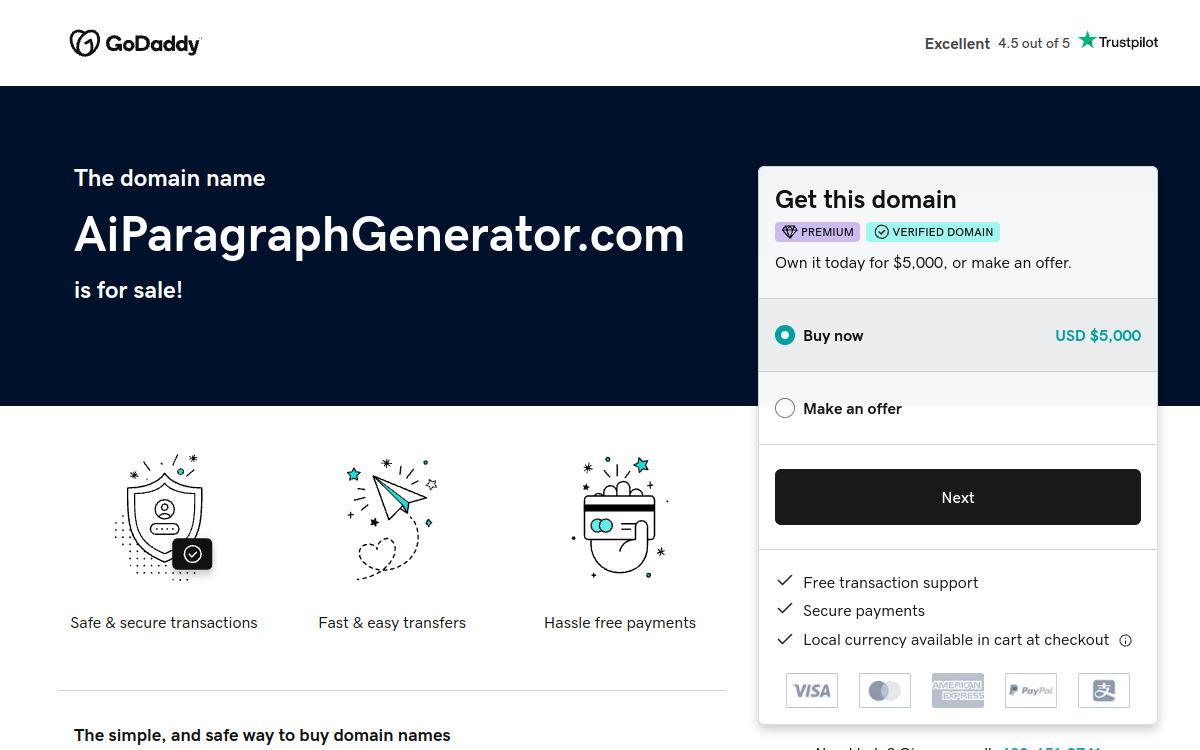 Paragraph Generator ai website screenshot