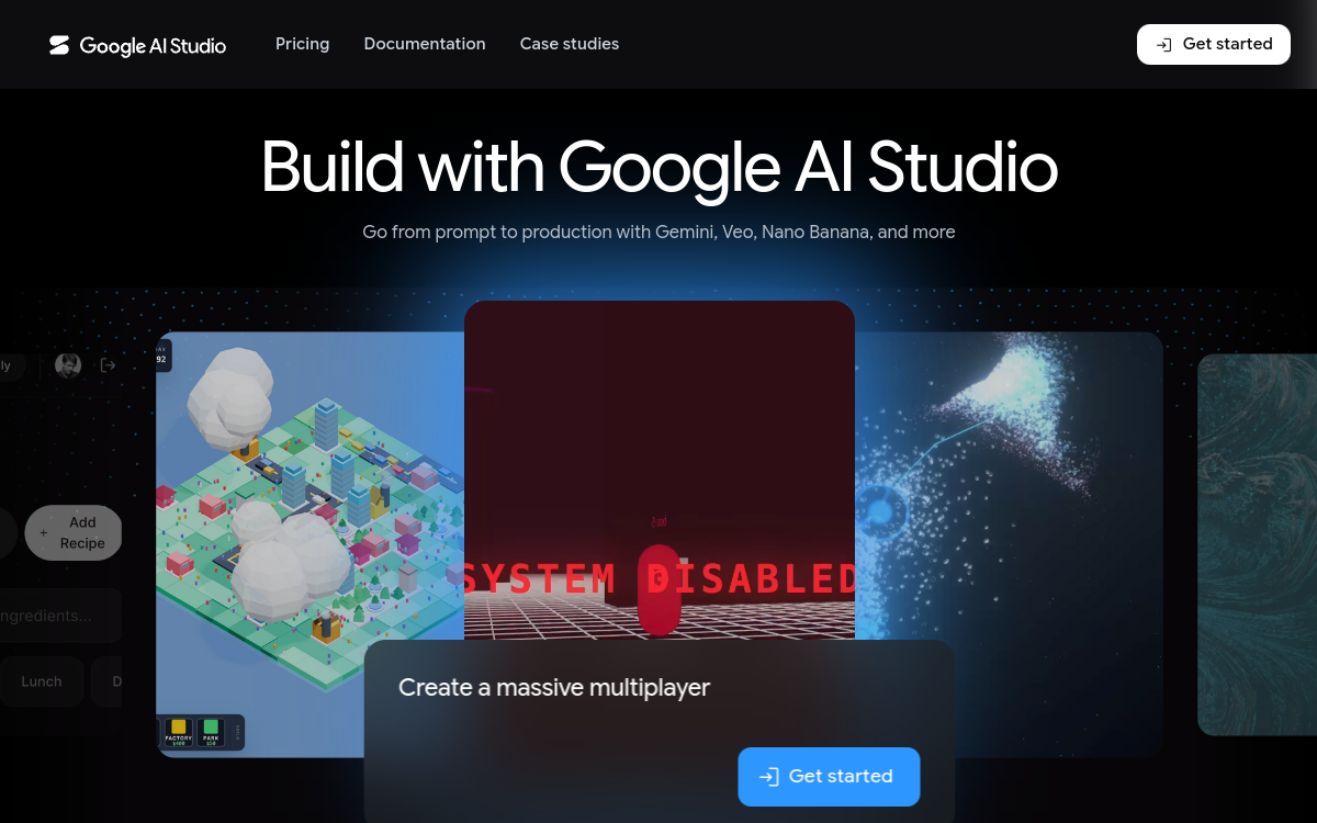 Google AI Studio 网站预览