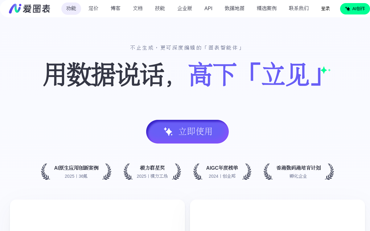 爱图表 - 不止生成，更可深度编辑的「图表智能体」 网站预览
