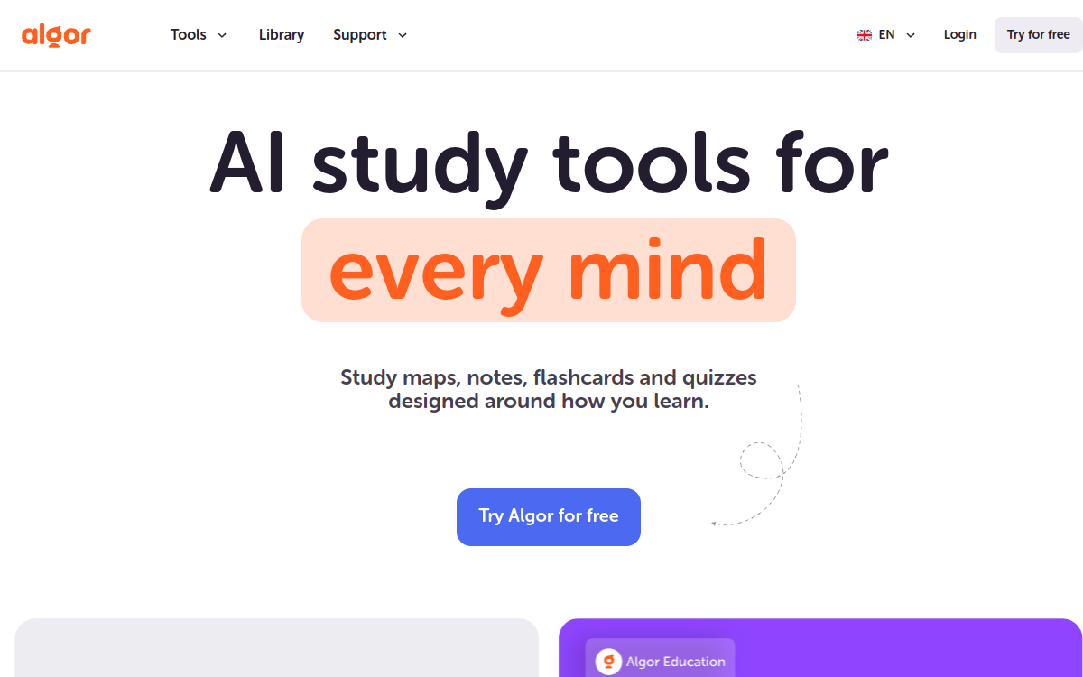 Algor Education website screenshot