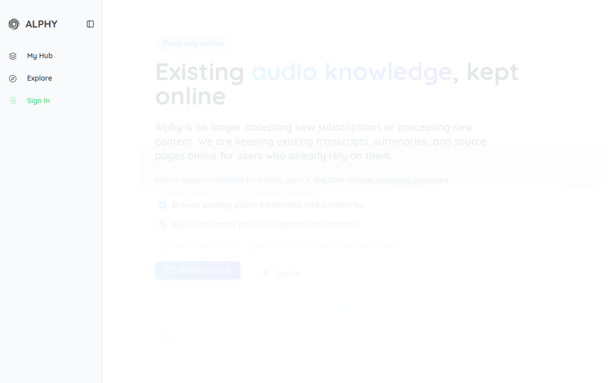 Alphy website screenshot