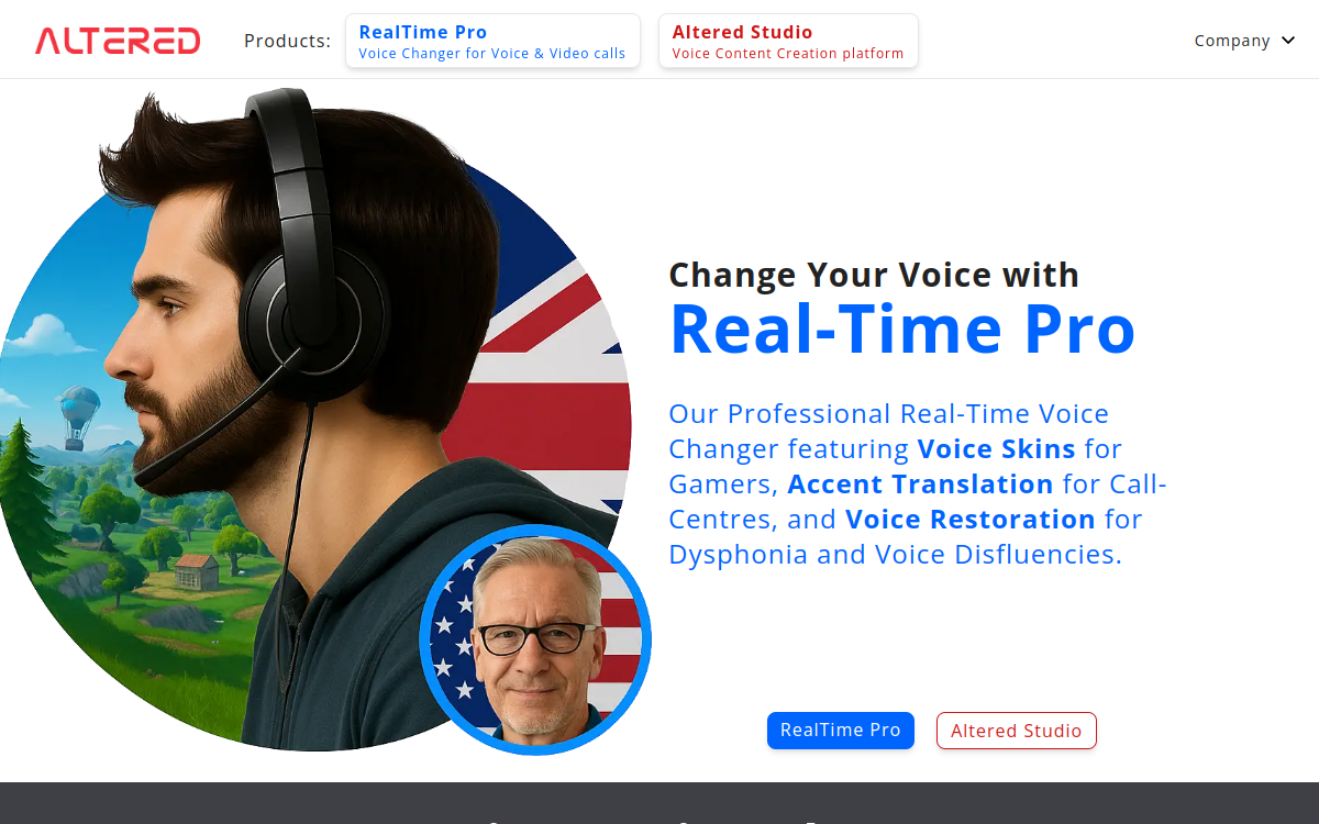 Altered website screenshot