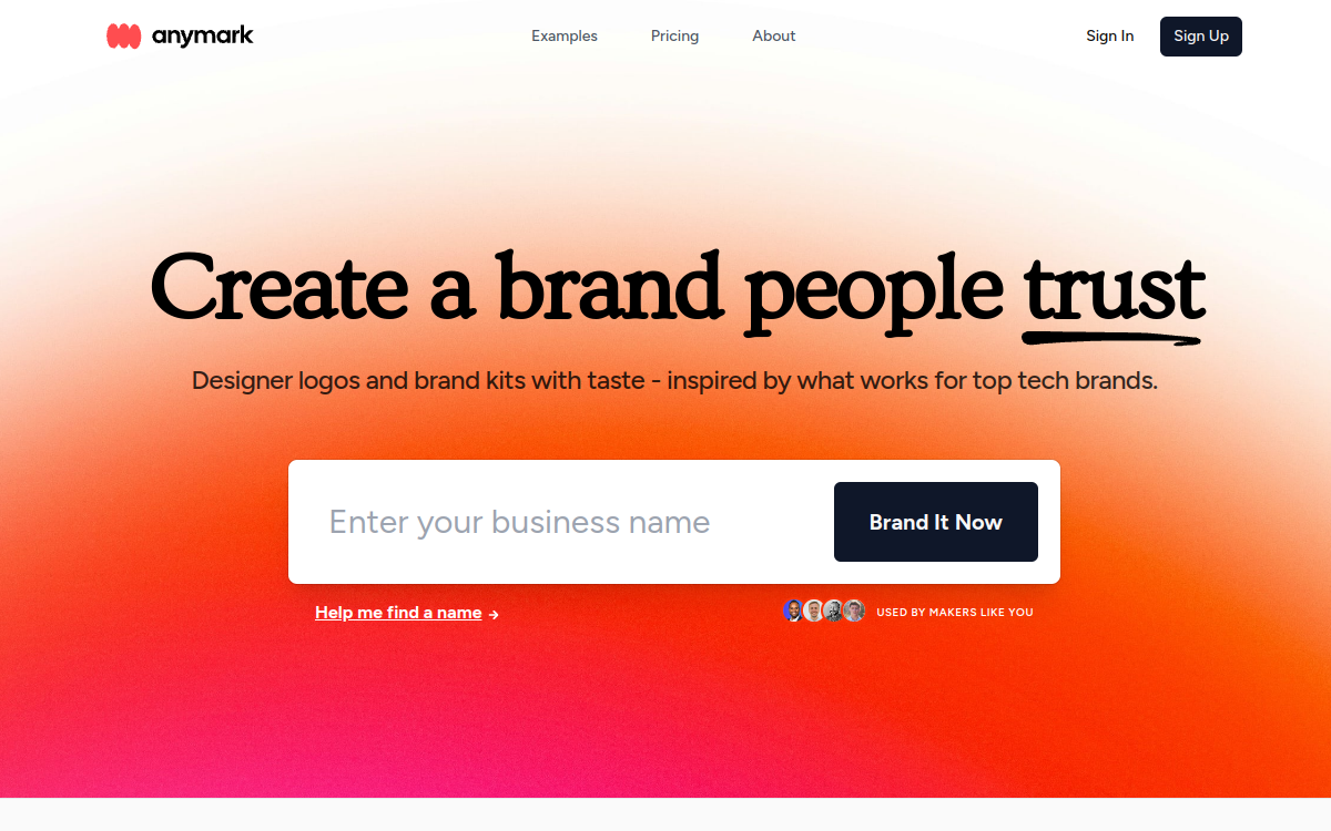 Anymark website screenshot