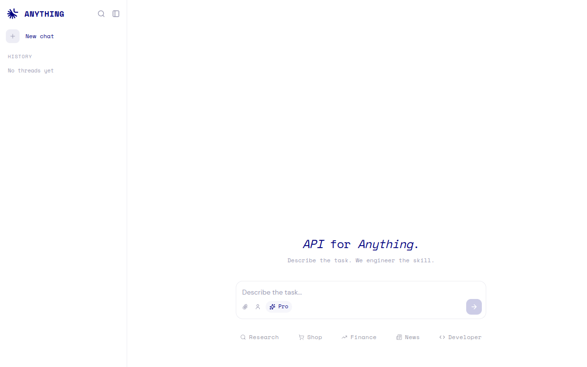 Anything API website screenshot
