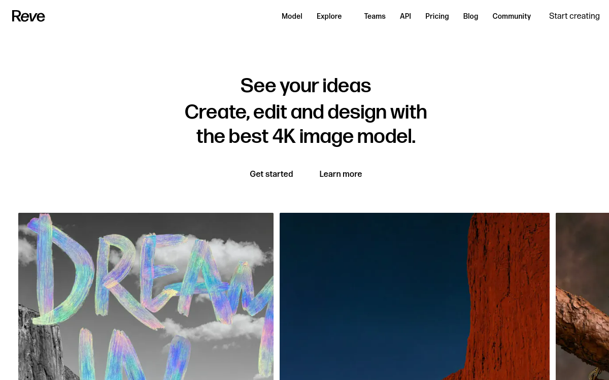 Reve Image website screenshot