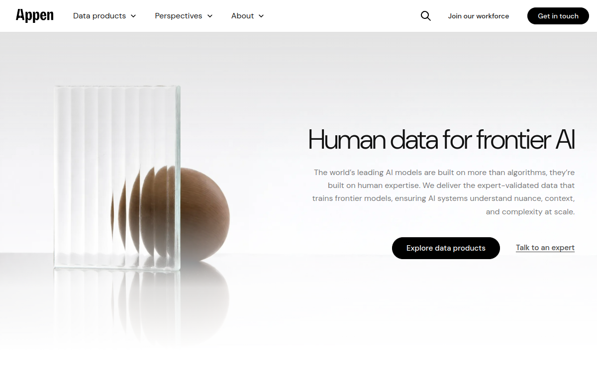 Appen website screenshot
