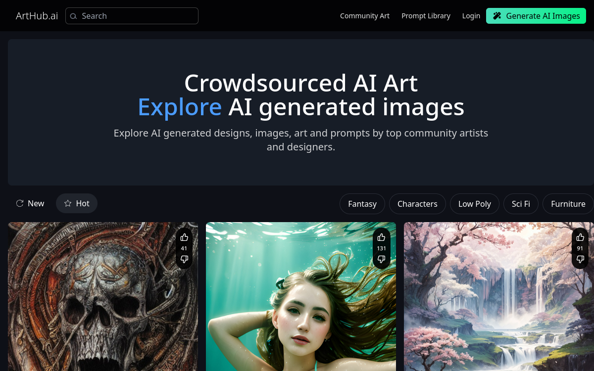 ArtHub website screenshot