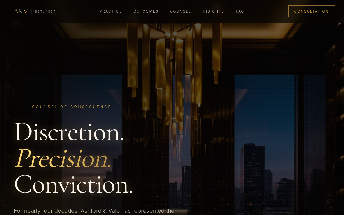 Luxury Law Firm Website — live screenshot
