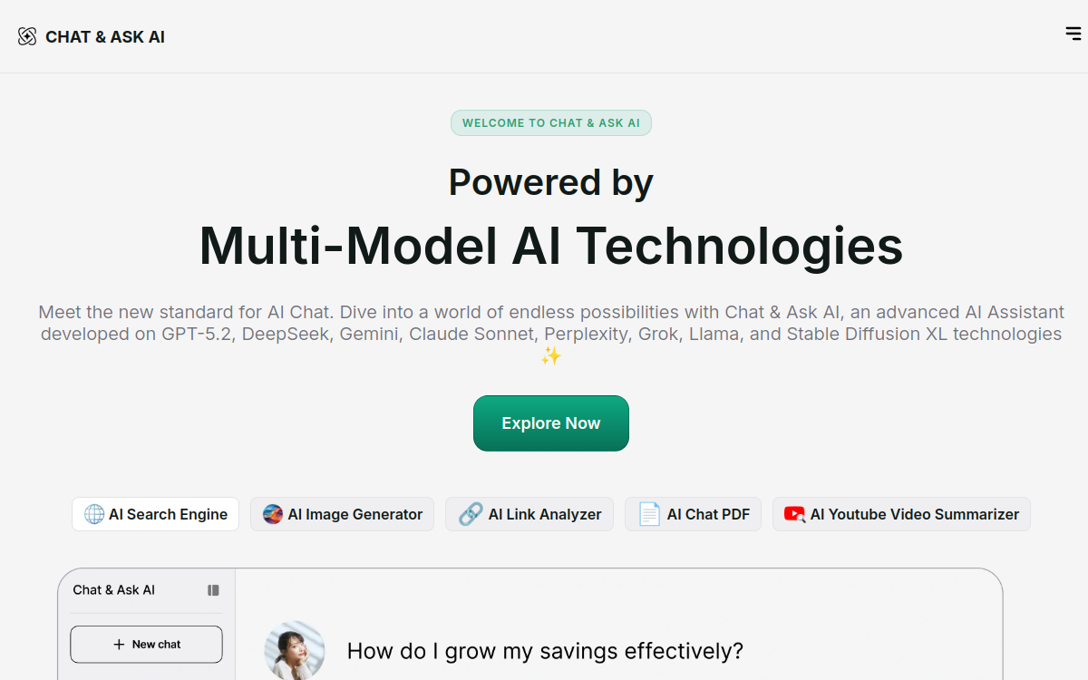 Ask AI - AI Powered Chat Bot Assistant website screenshot