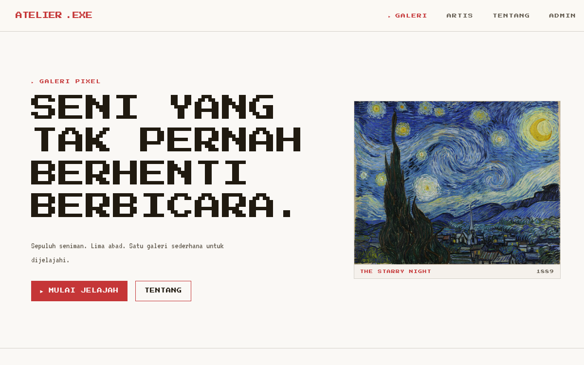 Atelier — website mockup concept designed and built by HEXADECA Solutions