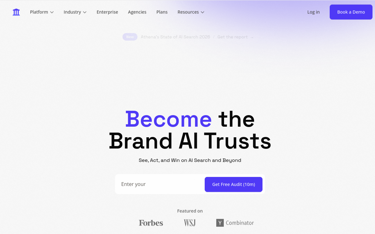 Athena HQ homepage screenshot