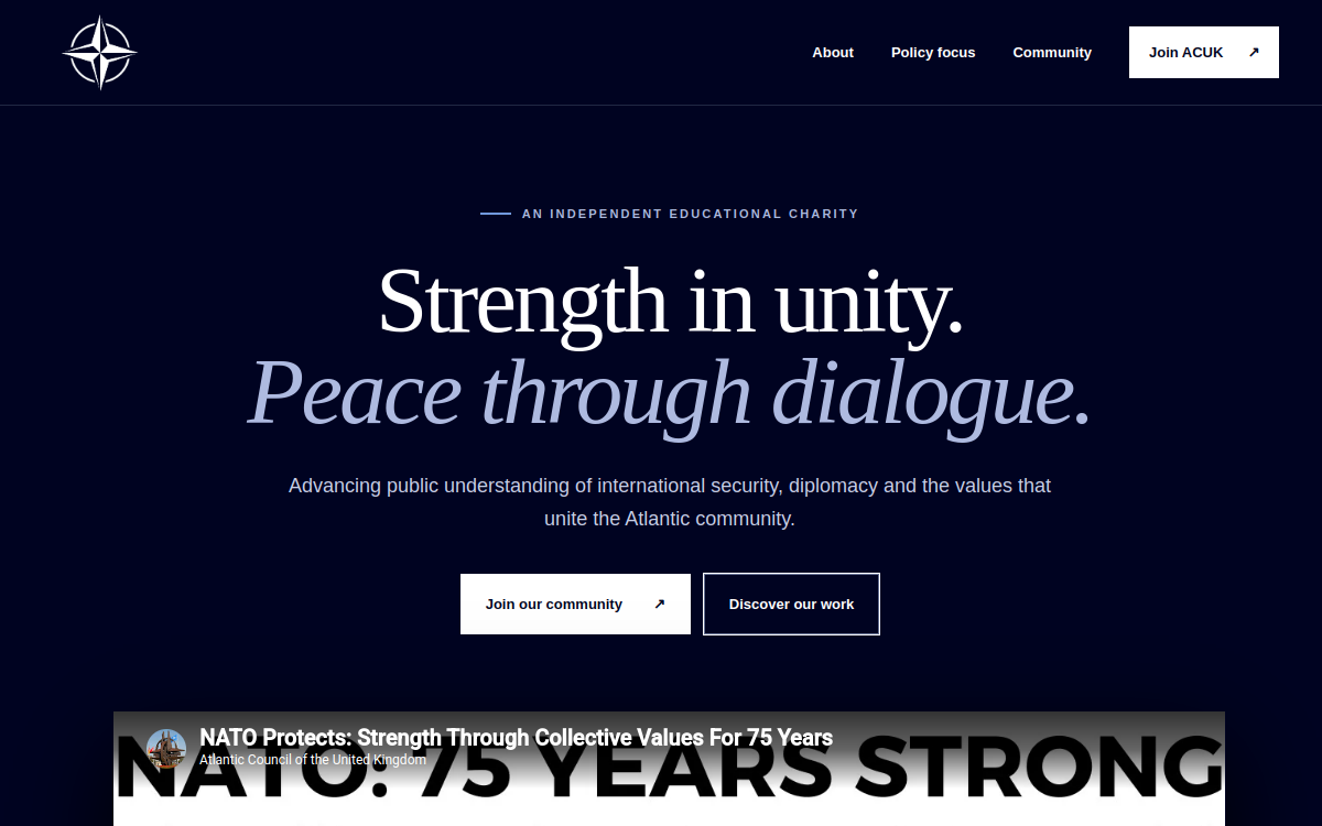 Screenshot of Atlantic Council website