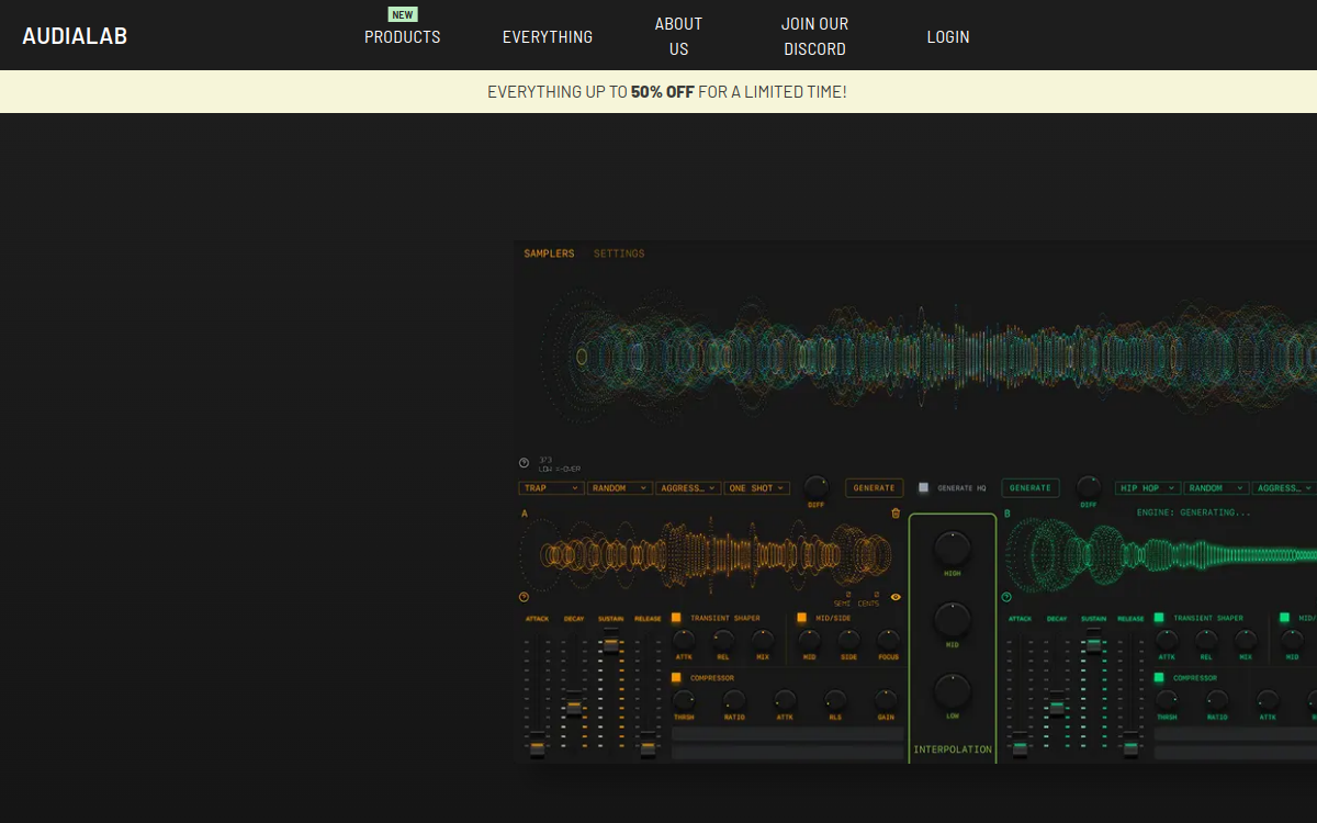 Emergent Drums website screenshot