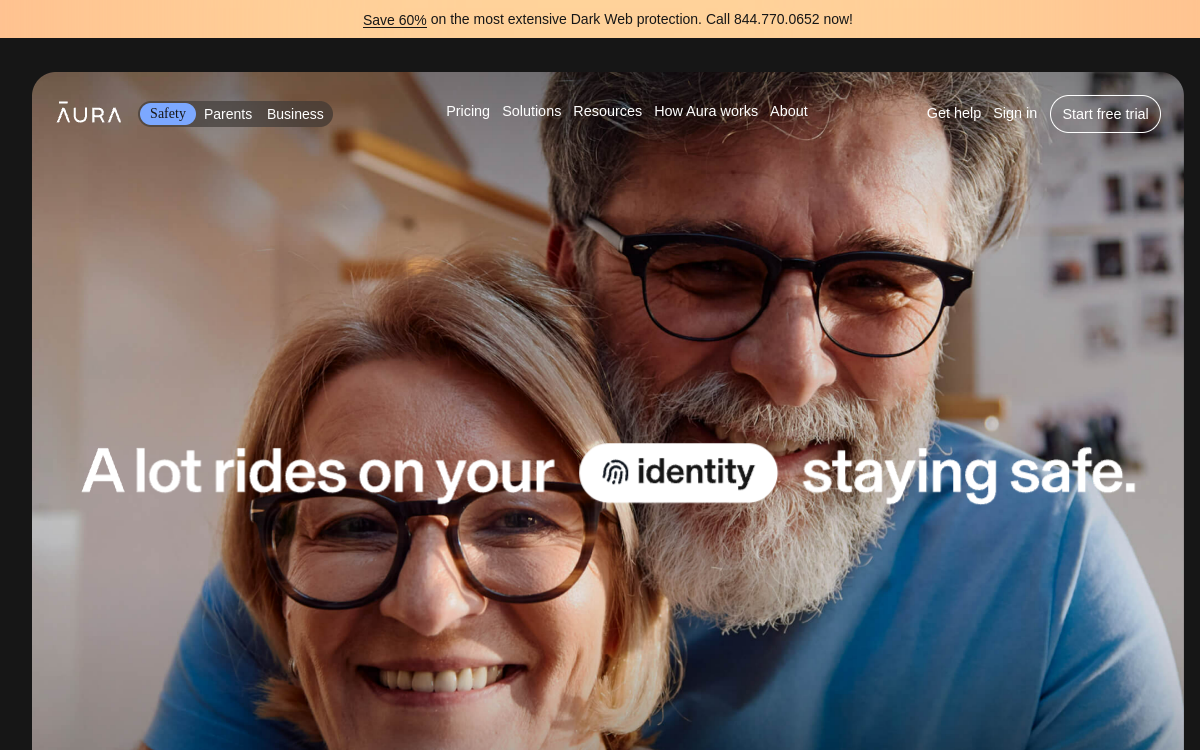 Aura website screenshot