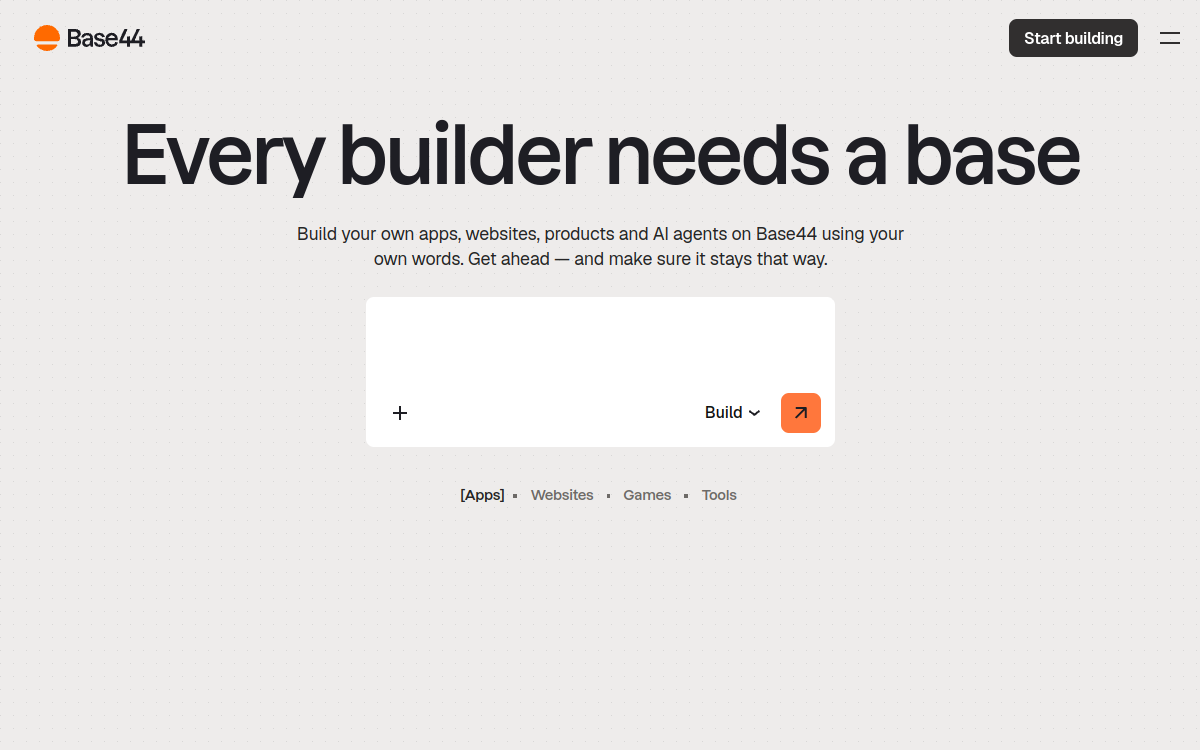 Base44 website screenshot