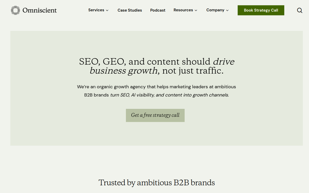 Omniscient Digital homepage screenshot