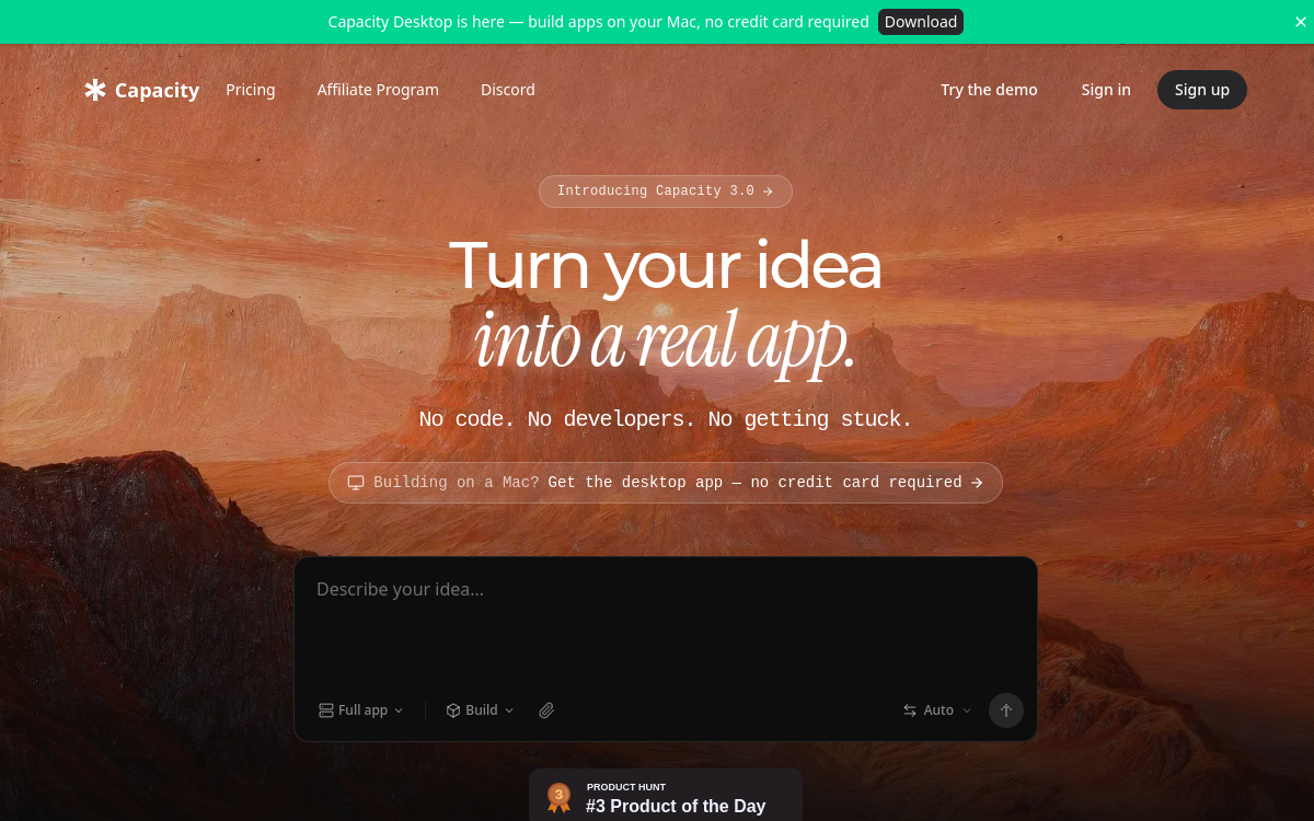 Capacity website screenshot