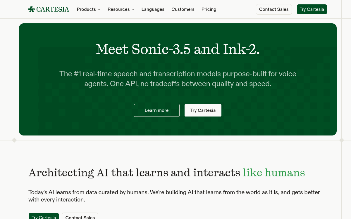 cartesia.ai website screenshot