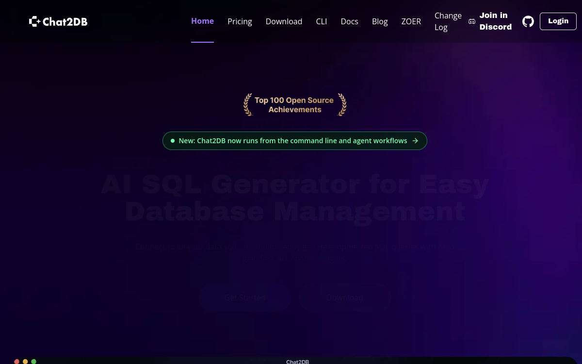 Chat2DB Local website screenshot