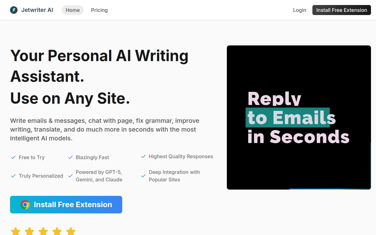 ChatGPT Writer website screenshot